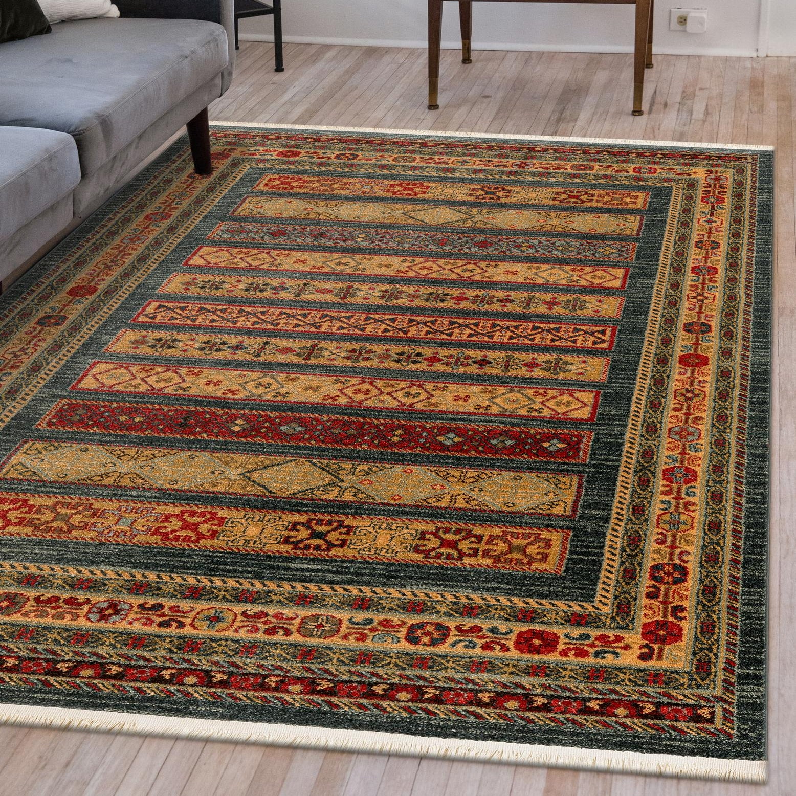 Luxe Lodge High Pile 8'x11' Blue Synthetic Area Rug
