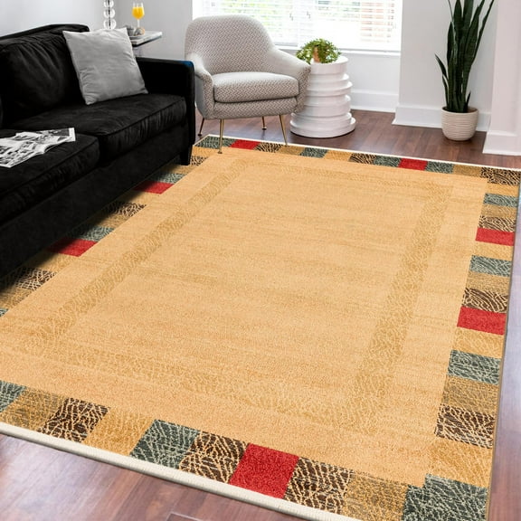 Unique Loom Fars Collection Area Rug - Siraf (9' x 12' 2" Rectangle Beige/Brown)