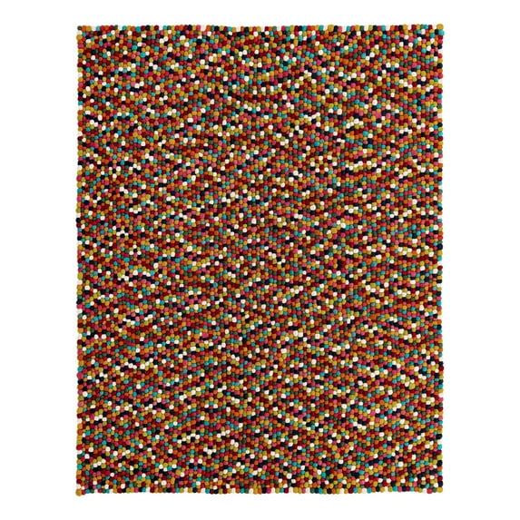 Unique Loom Felt Ball Collection Area Rug - Cloud (8' x 10' Rectangle Multi/Blue)
