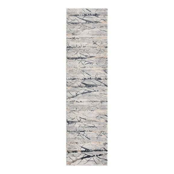 Unique Loom Finsbury Collection Area Rug - Anne (2' x 6' Runner Gray/Beige)