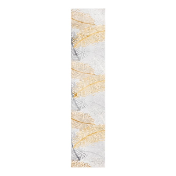 Unique Loom Finsbury Collection Area Rug - Anne (2' x 9' 10" Runner Yellow and Gray/Ivory)