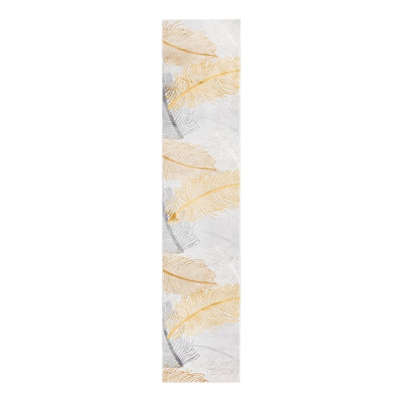 Unique Loom Finsbury Collection Area Rug - Anne (2' x 9' 10" Runner Yellow and Gray/Ivory)