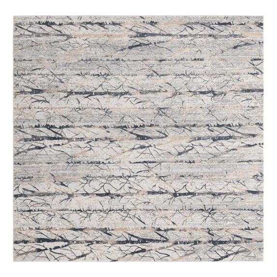 Unique Loom Finsbury Collection Area Rug - Anne (7' 10" Square Gray/Beige)