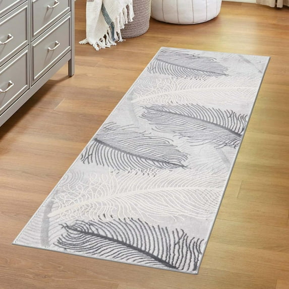 Unique Loom Finsbury Collection Area Rug - Camilla (2' x 8' Runner Gray/Ivory)