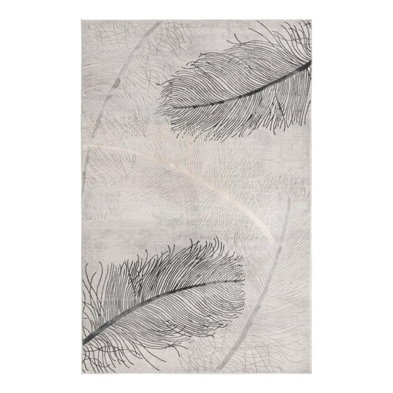 Unique Loom Finsbury Collection Area Rug - Camilla (5' 3" x 8' Rectangle Gray/Ivory)