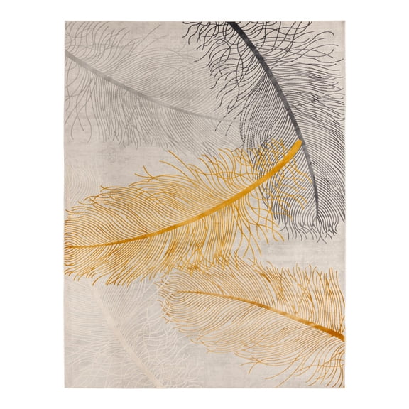 Unique Loom Finsbury Collection Area Rug - Camilla (9' x 12' Rectangle Yellow Gray/Ivory)