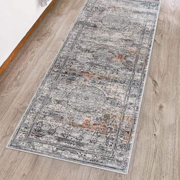Unique Loom Finsbury Collection Area Rug - Charlotte (2' x 8' Runner Multi/Gray)