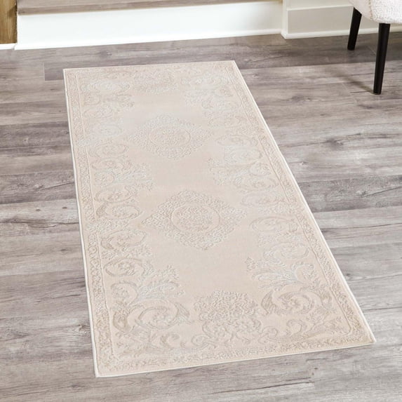 Unique Loom Finsbury Collection Area Rug - Diana (2' 7" x 12' Runner Ivory/Beige)