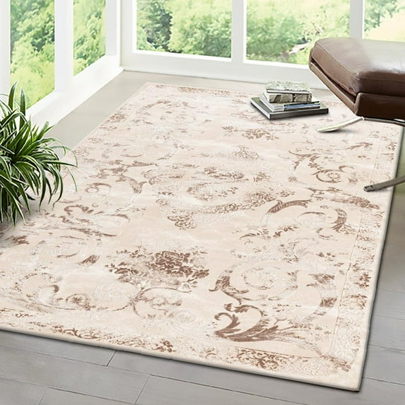 Unique Loom Finsbury Collection Area Rug - Diana (2' x 3' Rectangle Beige/Ivory)