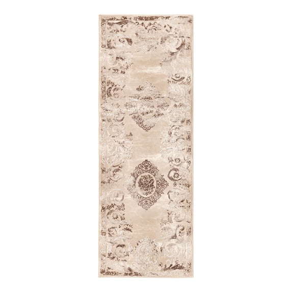 Unique Loom Finsbury Collection Area Rug - Diana (2' x 9' 10" Runner Beige/Ivory)