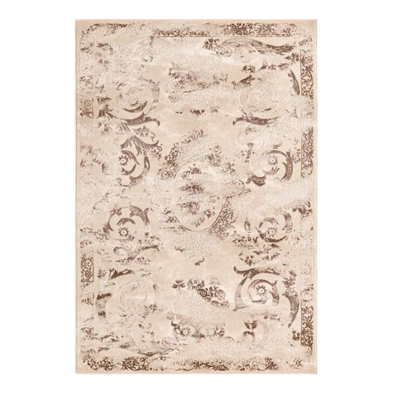 Unique Loom Finsbury Collection Area Rug - Diana (4' x 6' Rectangle Beige/Ivory)