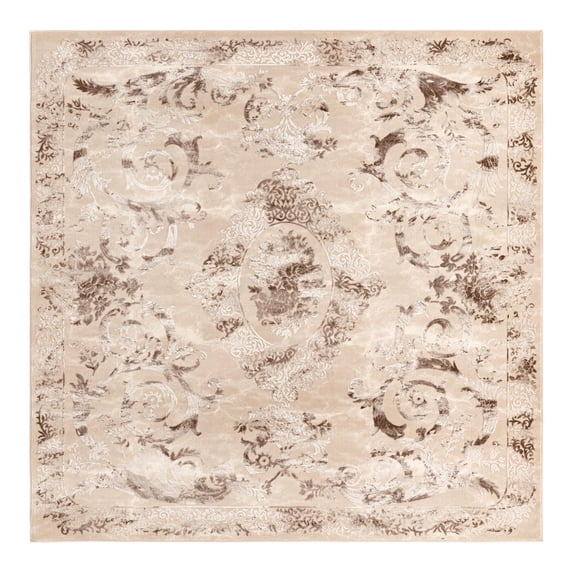 Unique Loom Finsbury Collection Area Rug - Diana (7' 10" Square Beige/Ivory)