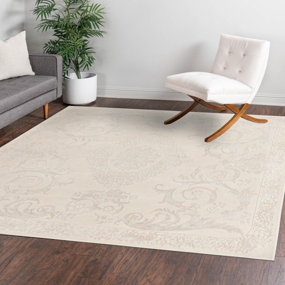 Unique Loom Finsbury Collection Area Rug - Diana (7' 10" Square Ivory/Beige)