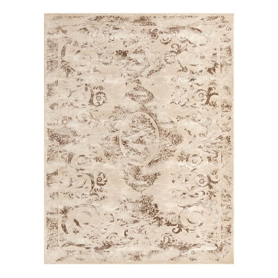 Unique Loom Finsbury Collection Area Rug - Diana (9' x 12' Rectangle Beige/Ivory)