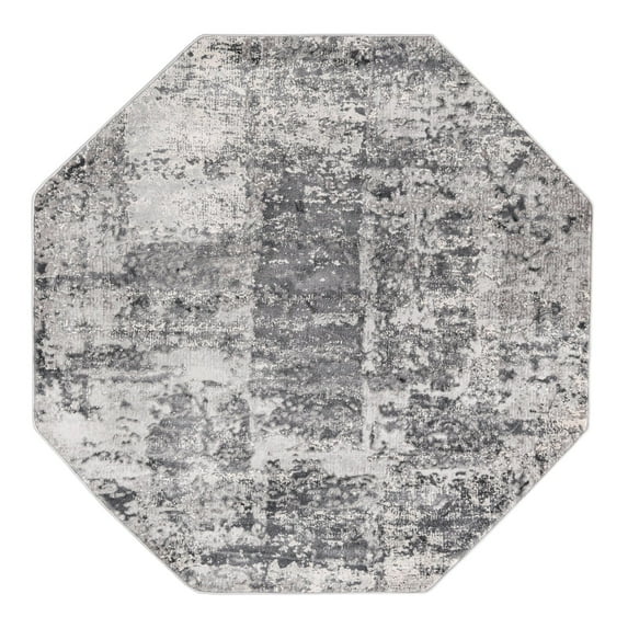 Unique Loom Finsbury Collection Area Rug - Elizabeth (5' 3" Octagon Gray/Ivory)