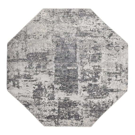 Unique Loom Finsbury Collection Area Rug - Elizabeth (7' 10" Octagon Gray/Ivory)