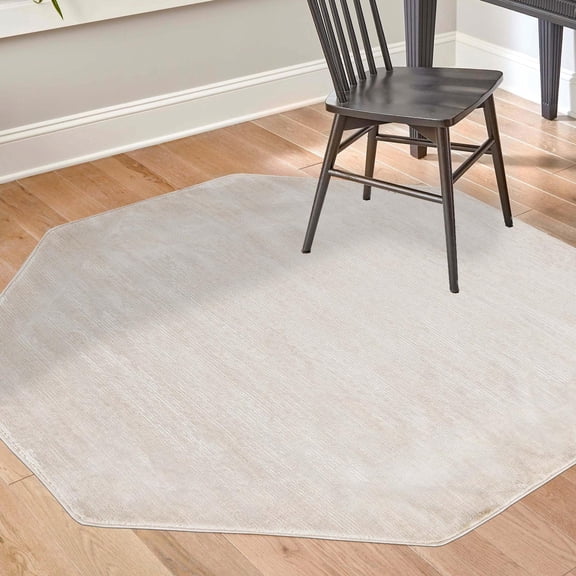 Unique Loom Finsbury Collection Area Rug - Kate (5' 3" Octagon Ivory/Beige)