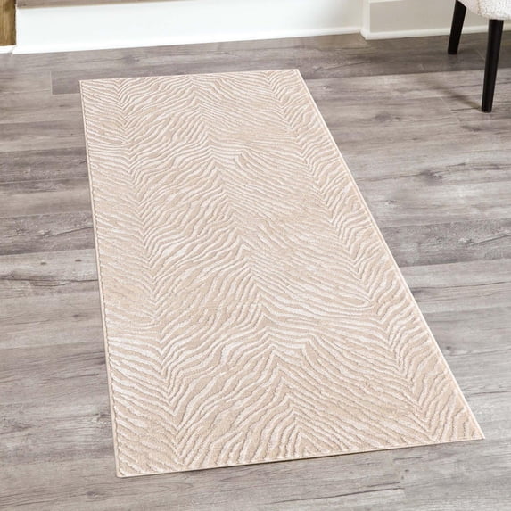 Unique Loom Finsbury Collection Area Rug - Meghan (2' x 6' Runner Ivory Beige)