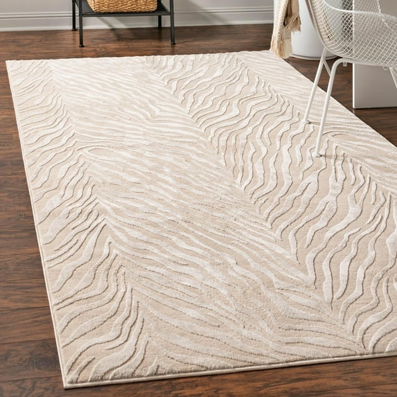 Unique Loom Finsbury Collection Area Rug - Meghan (5' 3" x 8' Rectangle Ivory Beige)
