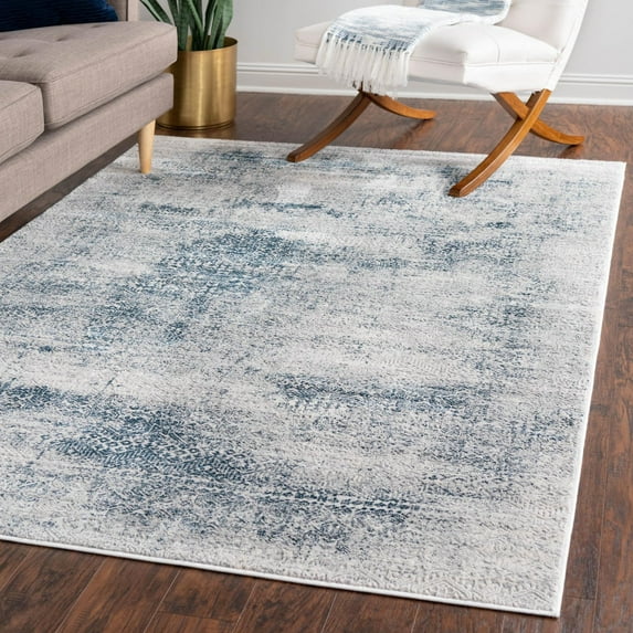Unique Loom Finsbury Collection Area Rug - Sarah (5' 3" x 8' Rectangle Blue/Ivory)