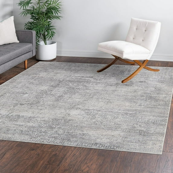 Unique Loom Finsbury Collection Area Rug - Sarah (7' 10" Square Gray/Ivory)