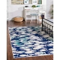 thumbnail image 1 of Unique Loom Fish Ariel Rug Blue/Ivory 5' 3" x 8' Rectangle Animal Print Beach/Nautical Perfect For Living Room Bed Room Dining Room Office, 1 of 6