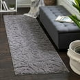 thumbnail image 1 of Unique Loom Floral Shag Collection Area Rug - Carved (2' 7" x 10' Runner Dark Gray), 1 of 7