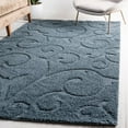 thumbnail image 1 of Unique Loom Floral Shag Collection Area Rug - Carved (4' x 6' Rectangle Blue), 1 of 7