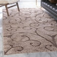 thumbnail image 1 of Unique Loom Floral Shag Collection Area Rug - Carved (9' x 12' 2" Rectangle Light Brown), 1 of 7