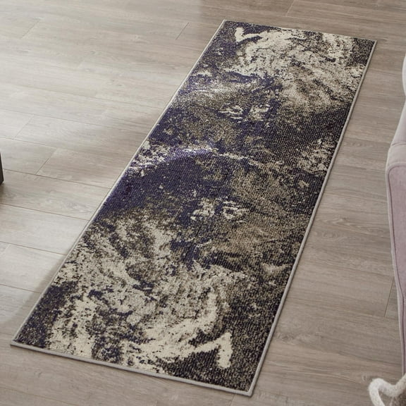 Unique Loom Haerfest Collection Area Rug - French Roast (2' x 8' Runner Gray/Purple)