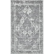 Unique Loom Gabrieli Rosso Rug Gray/Ivory 5' 1" x 8' Rectangle Geometric Contemporary Perfect For Living Room Bed Room Dining Room Office