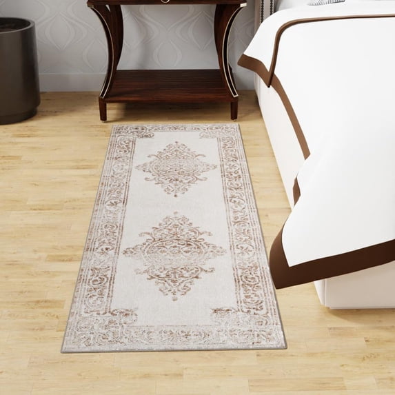 Unique Loom Hermitage Collection Area Rug - Gala (2' x 8' Runner Chocolate Brown/Black)