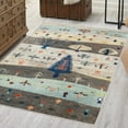 thumbnail image 1 of Unique Loom Vivid Collection Area Rug - Gary (4' 1" x 6' 1" Rectangle Ivory Gray Blue/Light Blue), 1 of 6