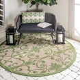 thumbnail image 1 of Unique Loom Gate Indoor/Outdoor Botanical Rug Green 6' 1" Round Border Traditional Perfect For Patio Deck Garage Entryway, 1 of 7