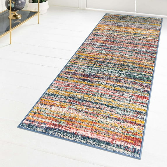 Unique Loom Gemstone Collection Area Rug - Topaz (2' 2" x 5' 11" Runner Multi/Blue)