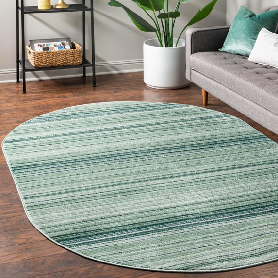Unique Loom Gemstone Collection Area Rug - Topaz (5' 3" x 8' Oval Green/Olive)