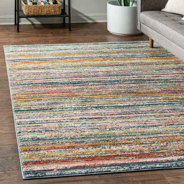 Unique Loom Gemstone Collection Area Rug - Topaz (6' 1" x 9' 2" Rectangle Multi/Blue)