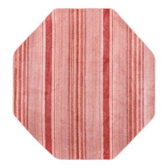 Unique Loom Gemstone Collection Area Rug - Topaz (7' 3" Octagon Rusty Pink Rose/Red)
