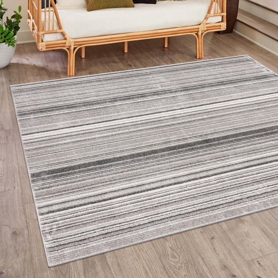 Unique Loom Gemstone Collection Area Rug - Topaz (7' 3" Square Gray/Ivory)