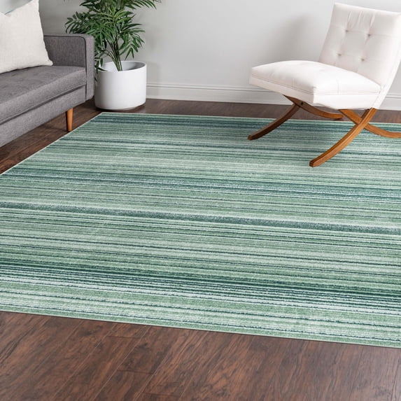 Unique Loom Gemstone Collection Area Rug - Topaz (9' 10" Square Green/Olive)