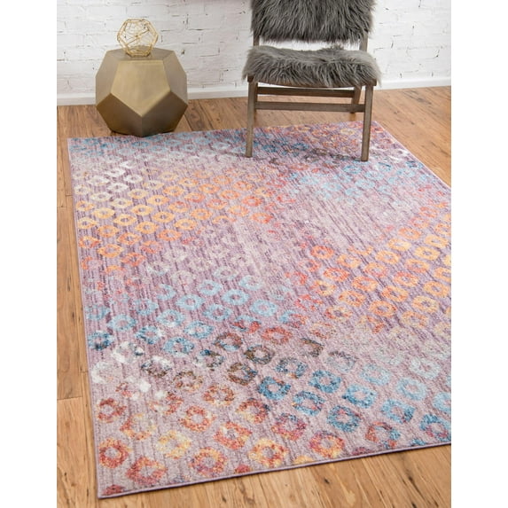 Unique Loom Geometric Transitional Area Rugs, Orange/Blue/Brown, 2' 2 x 3' 0