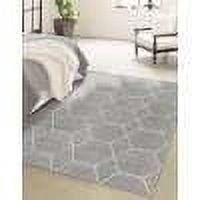 Light Gray 9' x 12' Synthetic Trellis Area Rug