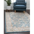 thumbnail image 1 of Unique Loom Gneis Salzburg Rug Light Blue/Gray 6' 1" x 9' Rectangle Floral Traditional Perfect For Living Room Bed Room Dining Room Office, 1 of 7