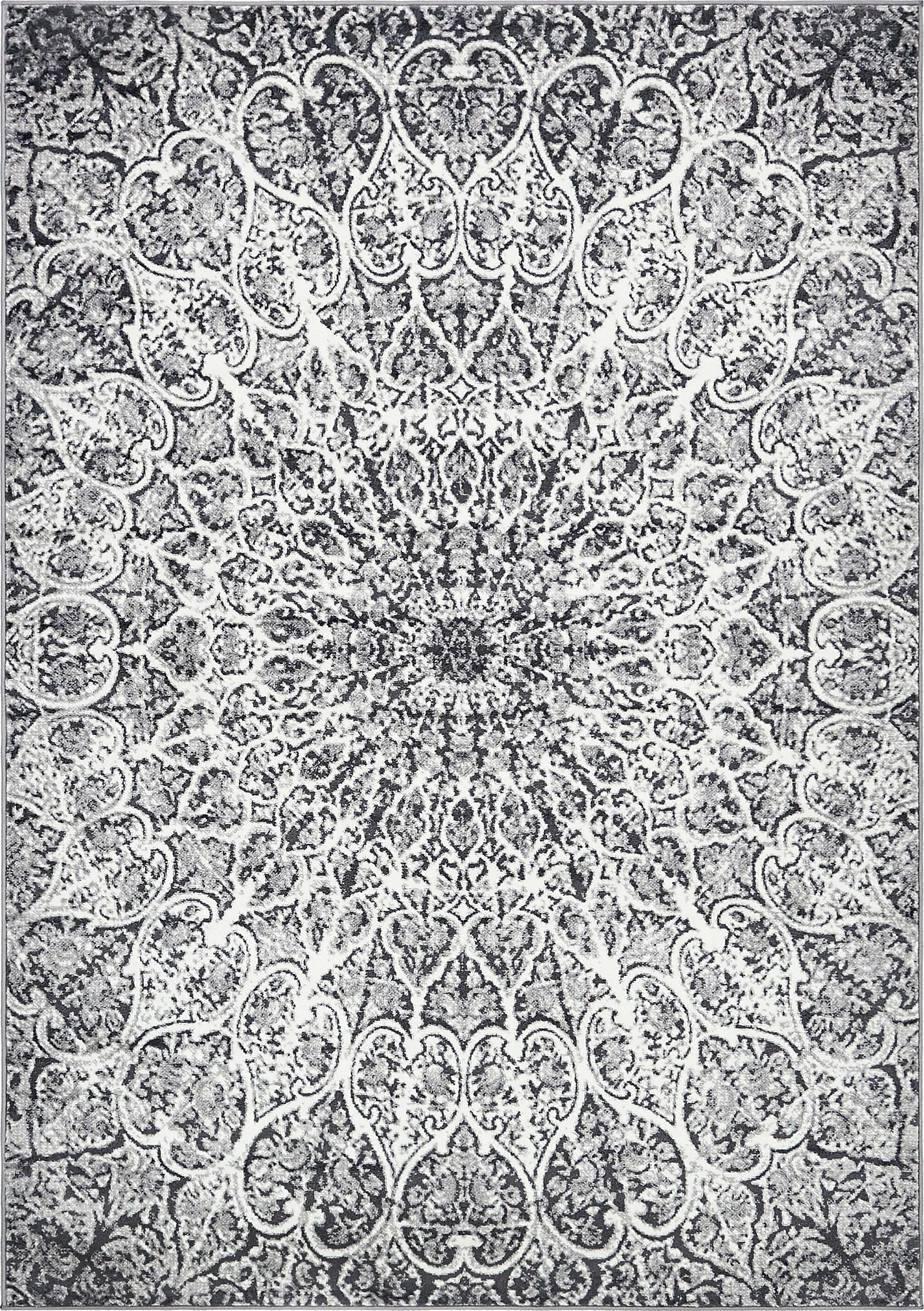 Reversible Dark Gray Synthetic 4'1" x 6'1" Indoor Area Rug