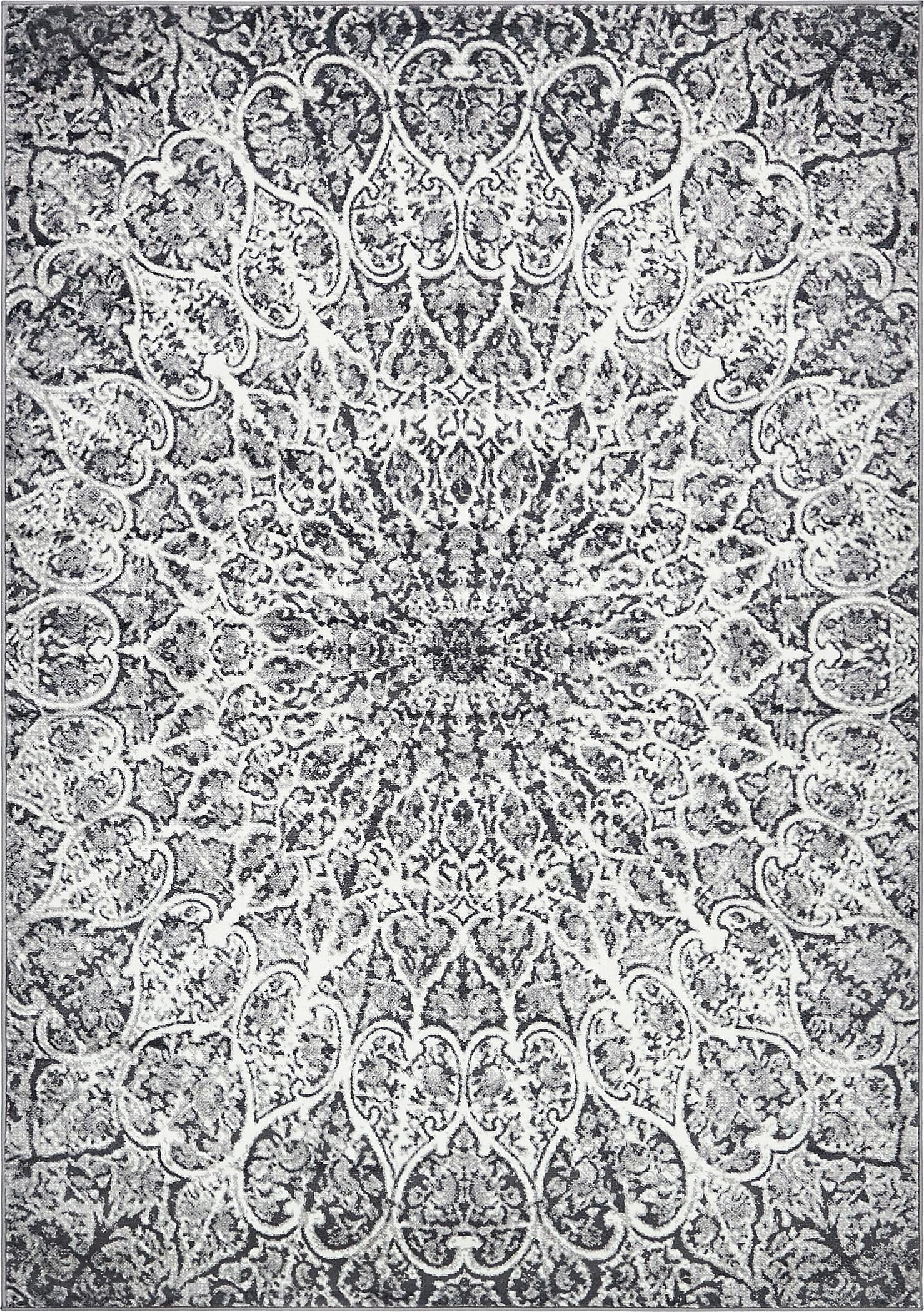 Reversible Dark Gray Synthetic 4'1" x 6'1" Indoor Area Rug
