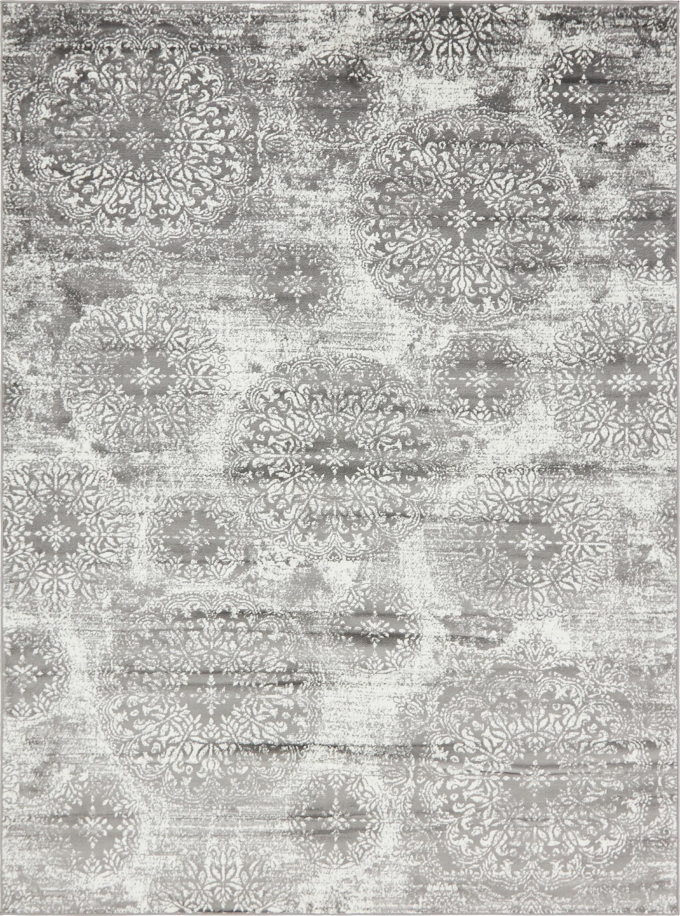 Unique Loom Grand Sofia Rug Gray/Ivory 7' 10" x 11' Rectangle Floral