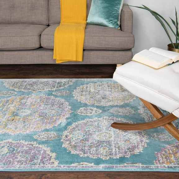 Unique Loom Paragon Collection Area Rug - Grayson (10' x 14' Rectangle Blue/Ivory)