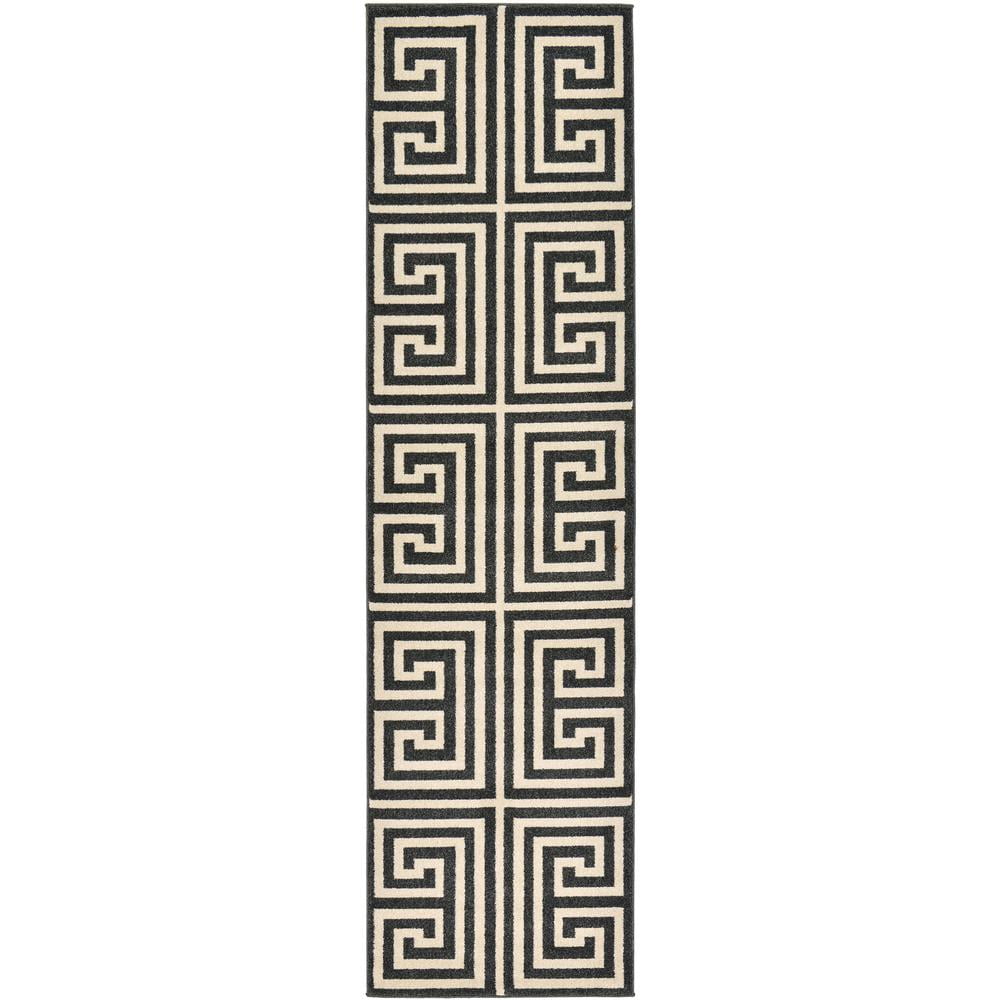 Unique Loom Greek Key Athens Rug Black/Beige 2' 7" x 10' Runner