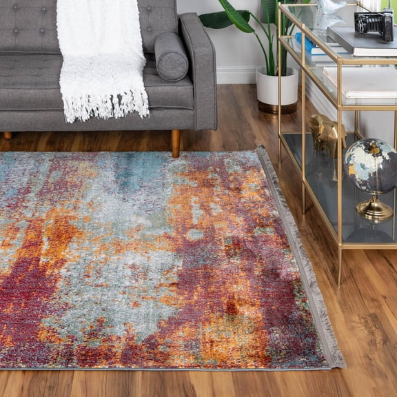 Unique Loom Paragon Collection Area Rug - Gurney (7' 1" x 10' Rectangle Multi/Blue)