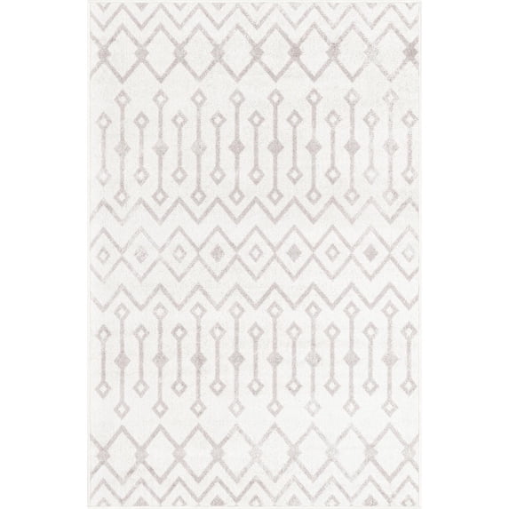 Unique Loom Gypsy Bohemian Trellis Rug Pearl/Gray 4' 1" x 6' 1" Rectangle Tribal Bohemian Perfect For Living Room Bed Room Dining Room Office